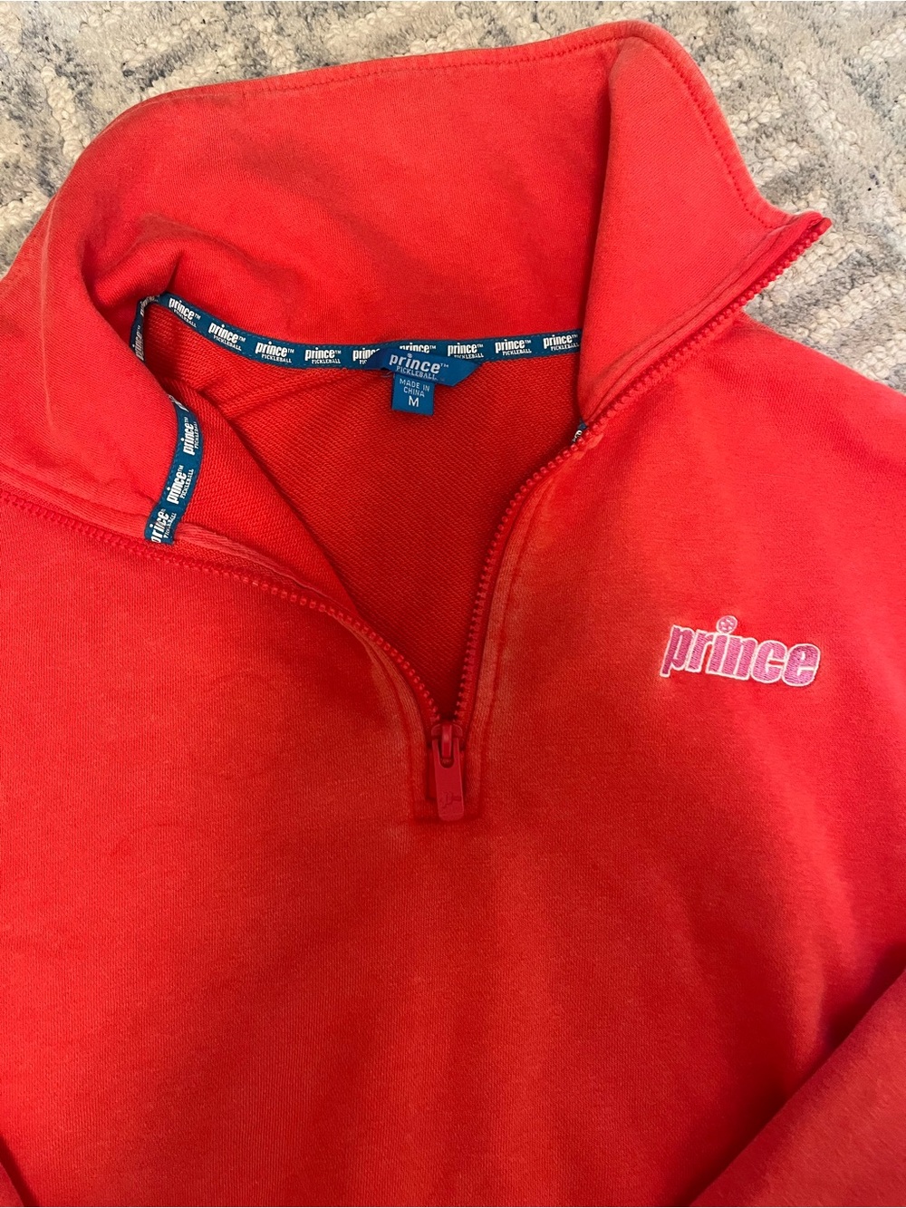 Prince Men's Red Half-Zip Pullover Sweater